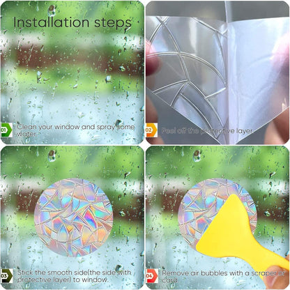 36 pcs of Circular Anti Bird Collision Window Stickers, Rainbow Stickers, Window Stickers, Bird and Window Protection Stickers, Glass Door Safety Stickers