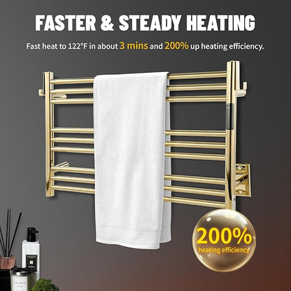 K&KALONZO Towel Warmer for Bathroom, Wall-Mounted 9-Bar Heated Towel Rack - Image 2