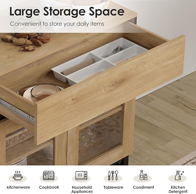 WAMPAT Modern TV Stand for TVs up to 120 inch, 4 in 1 TV Console - Image 7