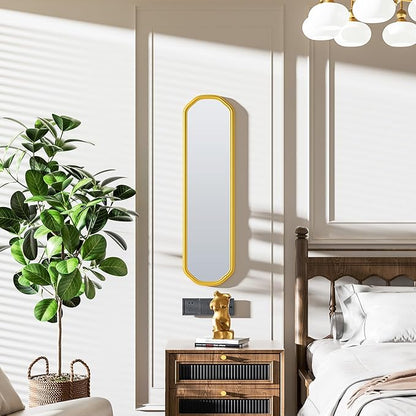 Modern Slim Wall Decor Mirror 10"x44" Gold - Image 2