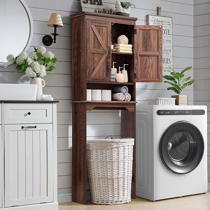 ACCOHOHO Over The Toilet Storage Cabinet, Farmhouse Bathroom Cabinet - Image 6