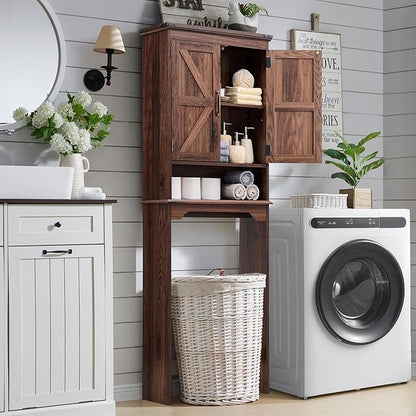 ACCOHOHO Over The Toilet Storage Cabinet, Farmhouse Bathroom Cabinet - Image 6