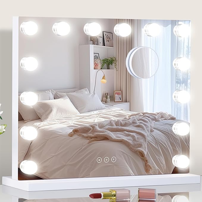 Vanity Mirror with Lights Lighted Makeup Mirror with Dimmable LED Bulbs by NUSVAN