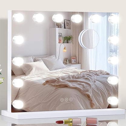 Vanity Mirror with Lights Lighted Makeup Mirror with Dimmable LED Bulbs by NUSVAN