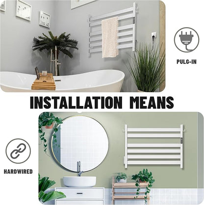 K&KALONZO Towel Warmer for Bathroom, Wall-Mounted 6-Bar Heated Towel Rack - Image 4