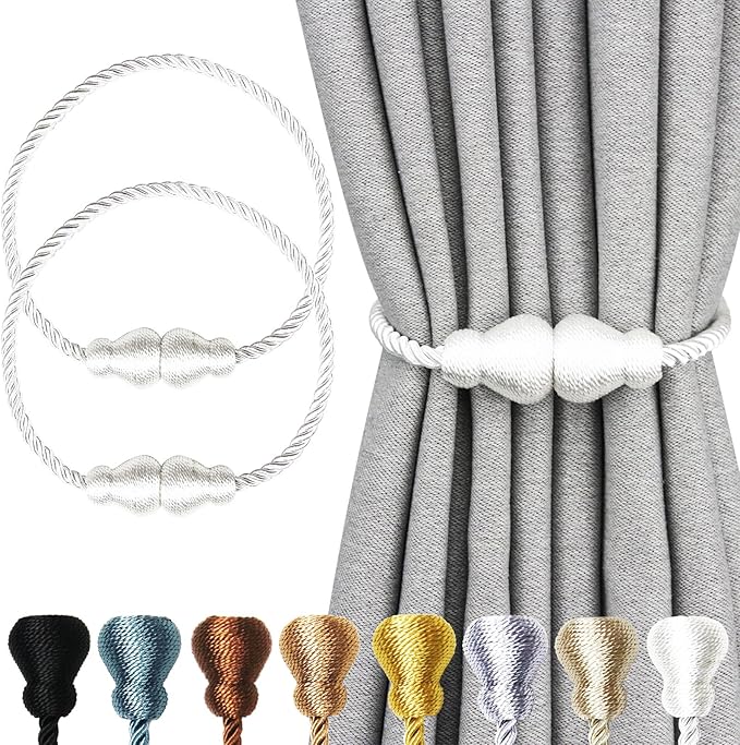 Nieffeiy Magnetic Curtain Tiebacks 2Pack Outdoor Curtain Tie Backs Rope by CurtianTiebacks