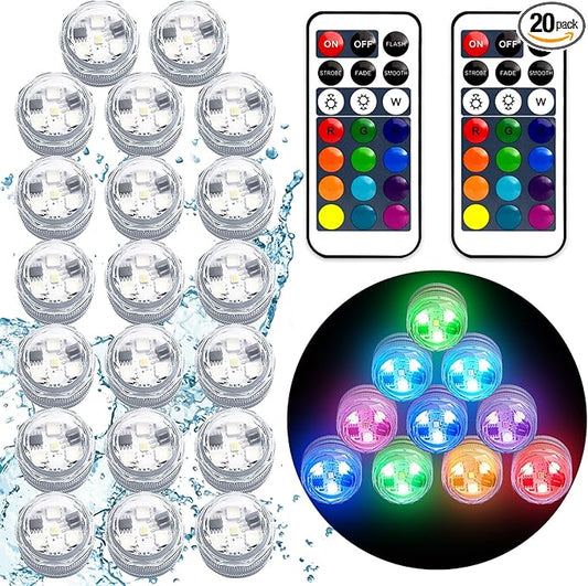 Submersible Led Lights with Remotes, Waterproof Tea Lights Candles Battery by idyllight