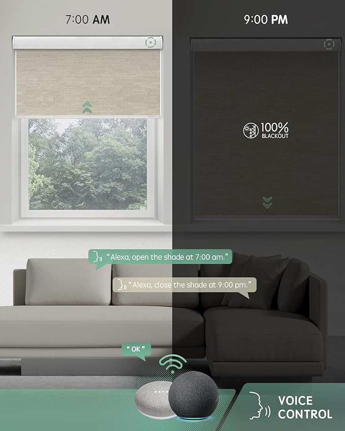 Yoolax Motorized Blinds with Remote, Automatic Shades Compatible with Alexa - Image 3