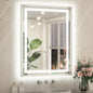 28 x 36 Bathroom LED Mirror Brushed Nickel Metal Frame Frontlit & Backlit Vanity Mirror Anti-Fog Stepless Dimmable 3 Colors White/Warm/Natural Mirror with Lights Wall-Mounted