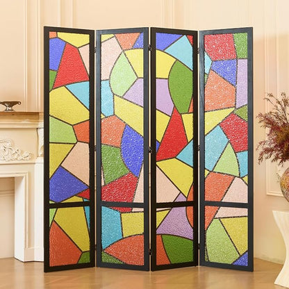 Acrylic Room Divider, 4-Panel Freestanding Partition Screen, Frosted by Svimi