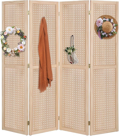 Bonnlo 4 Panel Pegboard Freestanding, 5 FT Portable Display Board Organizer by Bonnlo