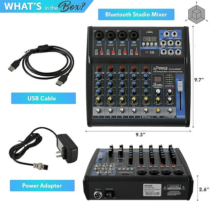 Pyle Professional 6 Channel Audio Mixer - Image 7