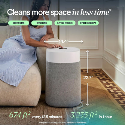blueair air purifiers for home large room up, close-up detail