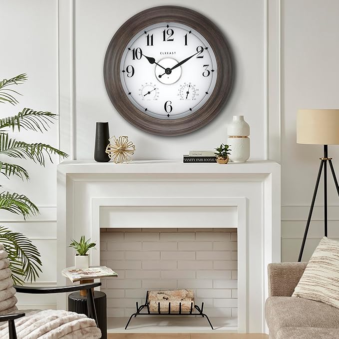 CLXEAST 24 Inch LED Illuminated Outdoor Clocks Waterproof - Image 7