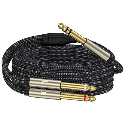 ZTOXLR 1/4 inch TRS Stereo Y-Splitter Insert Cable, 1/4 Inch Male Jack to Dual by ZTOXLR