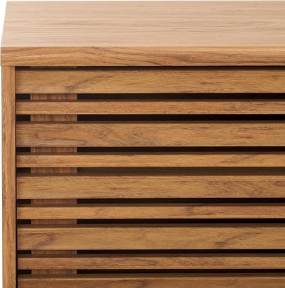 SAFAVIEH ESMA TV Stand for up to 65" Flatscreen – Oak Brown, Sliding Doors - Image 10