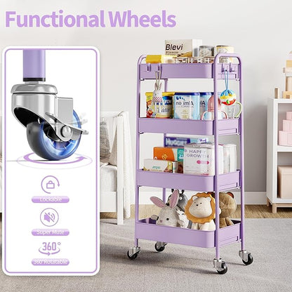 TOOLF 4-Tier Metal Rolling Cart - Image 5