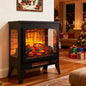 21" Electric Fireplace Stove Heater, Freestanding Electric Fireplace by Innoflame