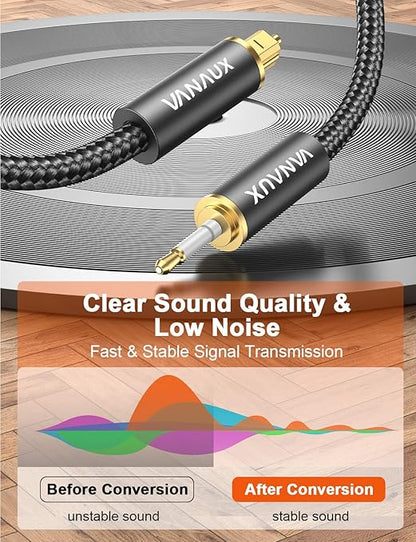 VANAUX Toslink to Mini Toslink Optical Audio Cable 24K Gold-Plated Digital - Image 3