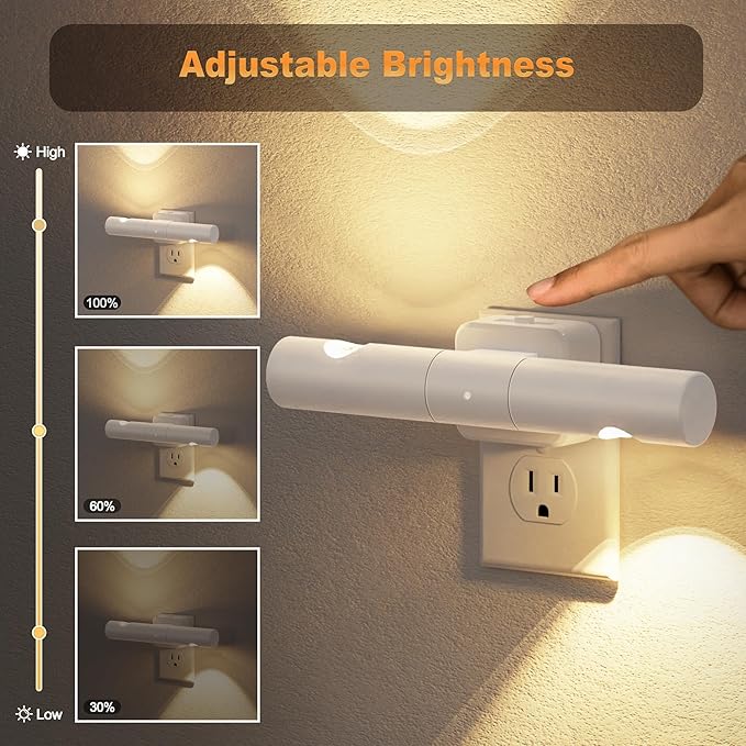 JandCase LED Night Light, Modern Night Lights Plug into Wall, Soft White 3000K - Image 2