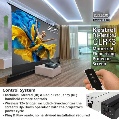 Elite Screens Kestrel Tab-Tension 2 CLR3, Ultra-Short Throw Ceiling Ambient - Image 5