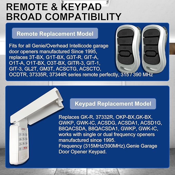 for Genie Garage Door Opener keypad & Remote Replacement, Wireless Keypad - Image 5