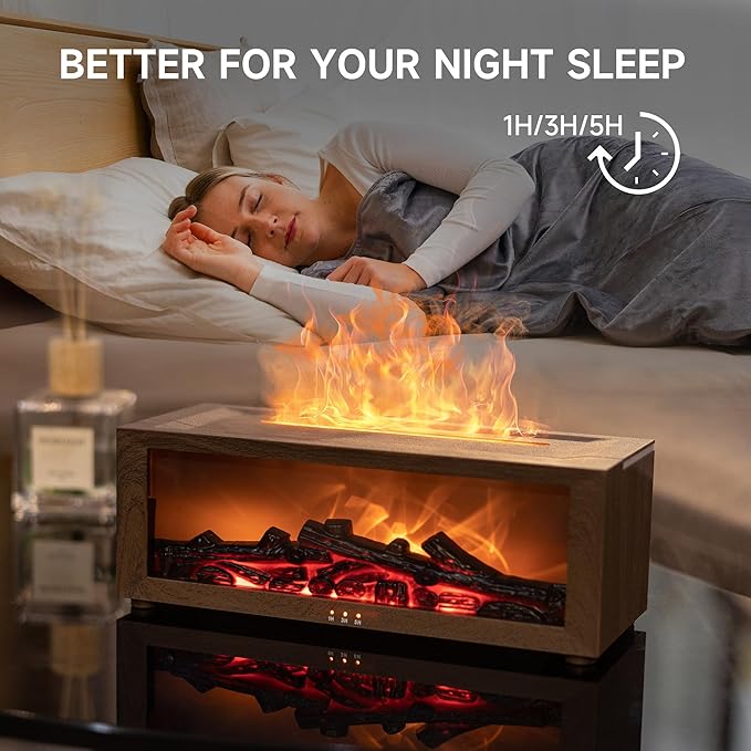 Fireplace Flame Air Diffuser Humidifier, 7 Colors Aromatherapy Essential Oil - Image 3