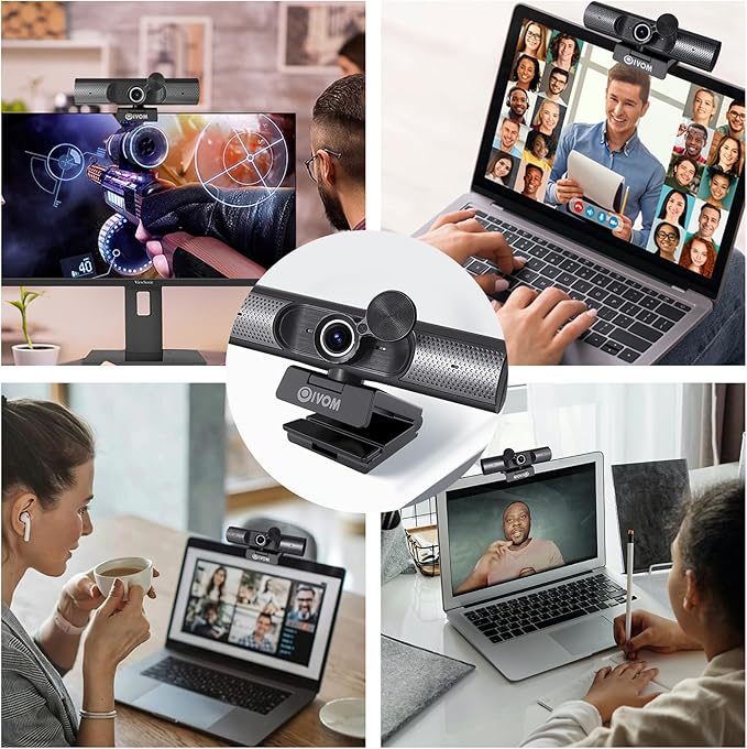 Oivom Webcam with Microphone and Speaker, 1080P Web Camera - Image 9