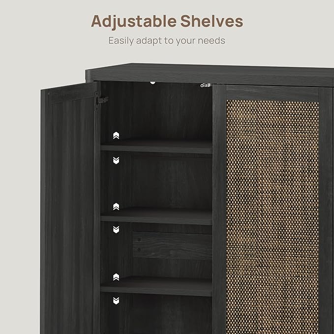 SICOTAS Rattan Shoe Storage Cabinet - Image 5