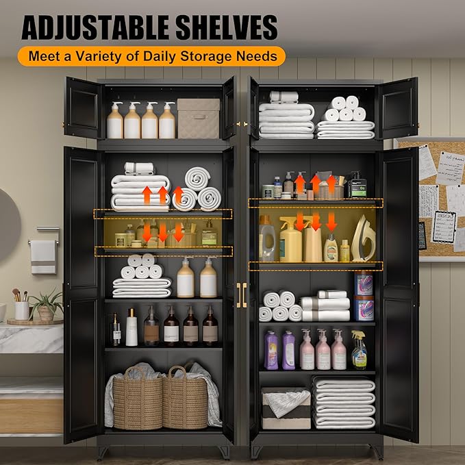 Kitchen Pantry Storage Cabinets, Utility Kitchen Cupboard, Large Steel Cabinets - Image 5