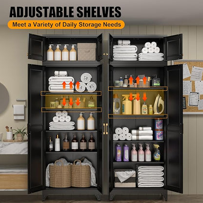 Kitchen Pantry Storage Cabinets, Utility Kitchen Cupboard, Large Steel Cabinets - Image 5