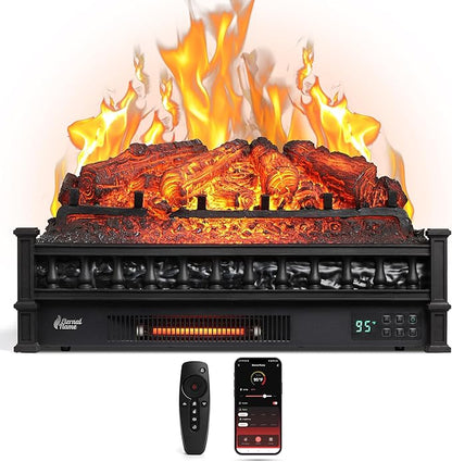 TURBRO Eternal Flame 26 in. WiFi Infrared Quartz Electric Fireplace Log Heater - Image 8