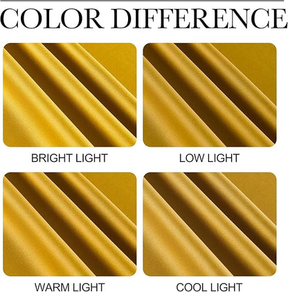 NICETOWN Gold Blackout Cafe Faux Silk Curtains - Image 5