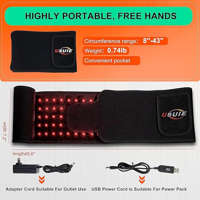 USUIE Red Light Therapy Belt, Infrared Light Therapy Wrap Red Light Therapy - Image 8