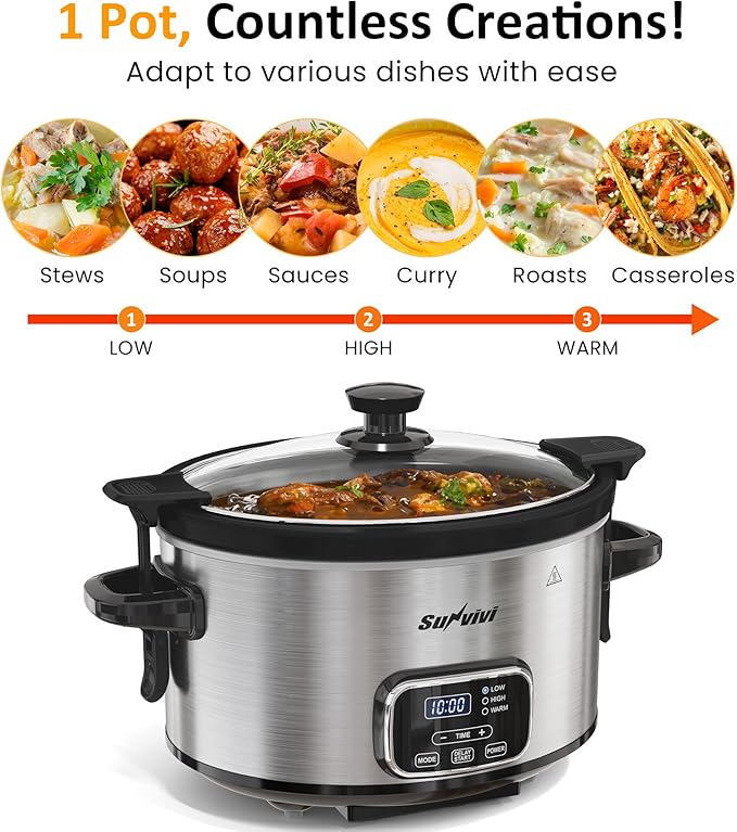 Sunvivi 4QT Programmable Slow Cooker - Image 4