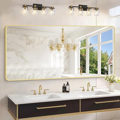 30"x60" Gold Bathroom Mirror, Large Rectangle Mirror, Rectangular Wall Mirror by WelcometoCIVENO