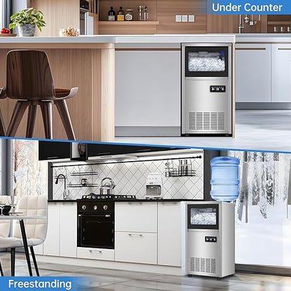 Commercial Ice Maker Machine 150 Lbs/24H, 30 Lbs Ice Bin, Undercounter Ice - Image 9