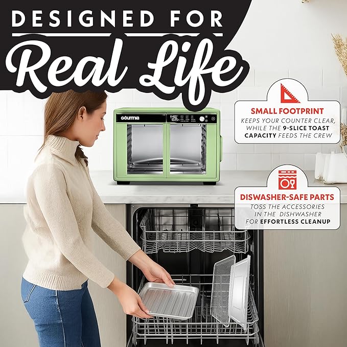 Gourmia French Door Air Fryer Oven - 37 Qt Large Capacity Convection Toaster - Image 7