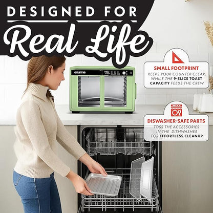 Gourmia French Door Air Fryer Oven - 37 Qt Large Capacity Convection Toaster - Image 7