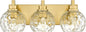 METWET Bathroom Light Fixtures Over Mirror, 3-Light Brushed Gold Vanity Light by Metwet