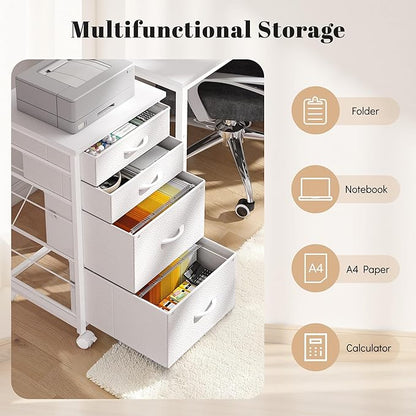 4 Drawers Mobile File Cabinet Vertical Filing Cabinet - Image 7