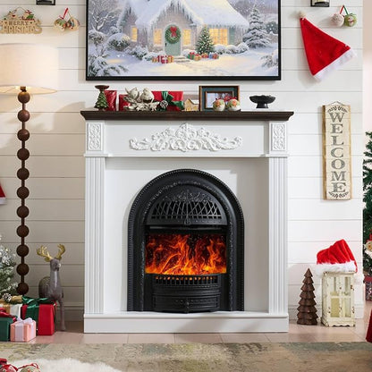 45" Electric Fireplace with Mantel, Birdcage-Style Electric Fireplaces TV Stand - Image 2