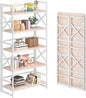 4NM 5 Tiers No Assembly Book Shelves, 51.2" H Folding Bookshelf Bookcase Open by 4NM
