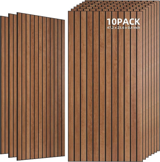 TO-TH Wood-Look Acoustic Wall Panels, 10 Pack 47.2” x 23.6” Sound Panels by TO-TH