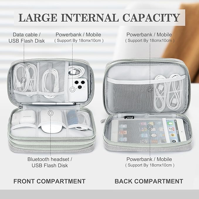 FYY Electronic Organizer, Large Travel Cable Organizer Bag Pouch Electronic - Image 3