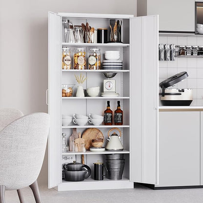 White Metal Storage Cabinet - Image 2