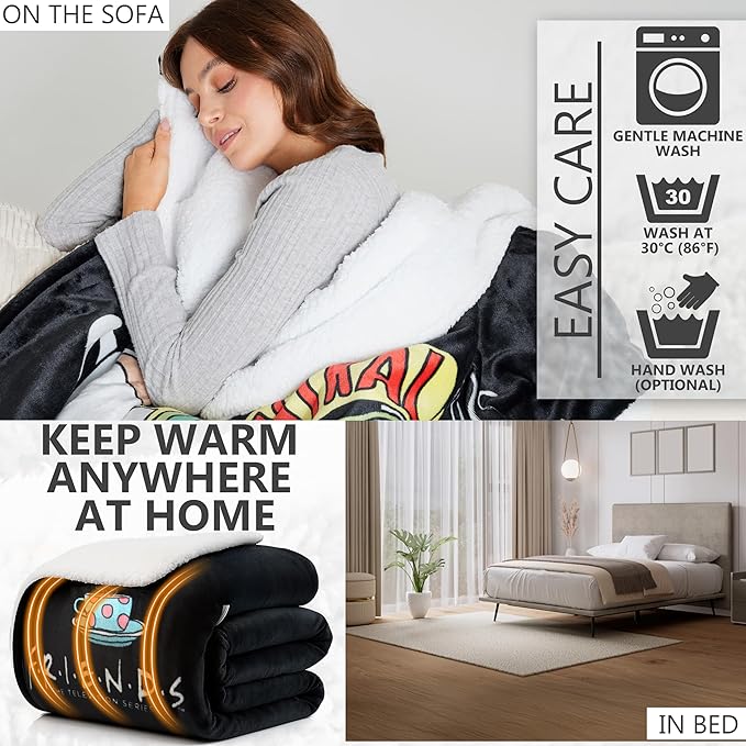 Friends TV Show Heated Blanket Electric, Twin Size Luxurious Fleece Weighted - Image 4