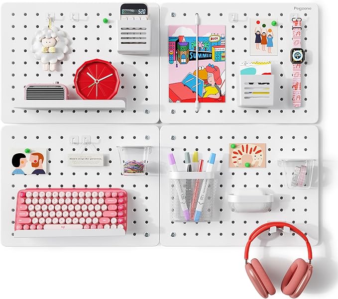 PEGZONE Pegboard Wall Organizer Combination Kit, Overall 33.1"x25.4" Metal by Pegzone