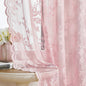 Baby Pink Lace Curtains 72 Inch Length 2 Panels Set - Romantic Flower Sheer for Living Room Bedroom Decor - Rod Pocket Light Filtering Window Panels for Kids Girls Nursery Room, 52x72