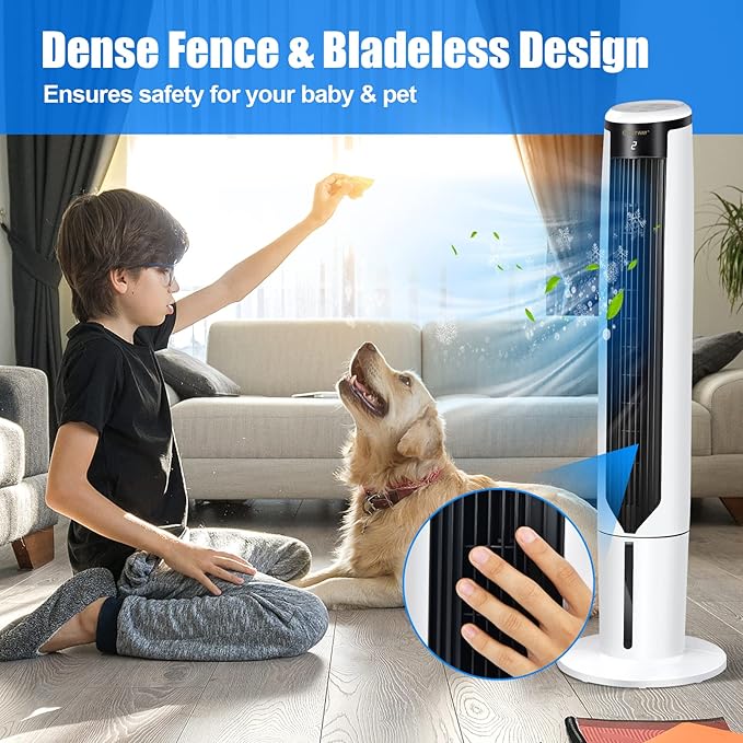 COSTWAY Evaporative Air Cooler, 41-inch Portable Oscillating Air Cooler - Image 3